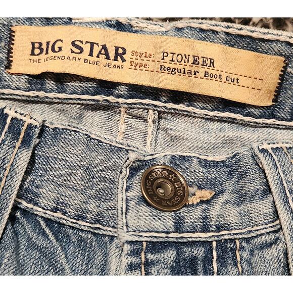Big Star Jeans Men's 34S Blue Pioneer Riding Bootcut Western Denim Jeans - Picture 3 of 9